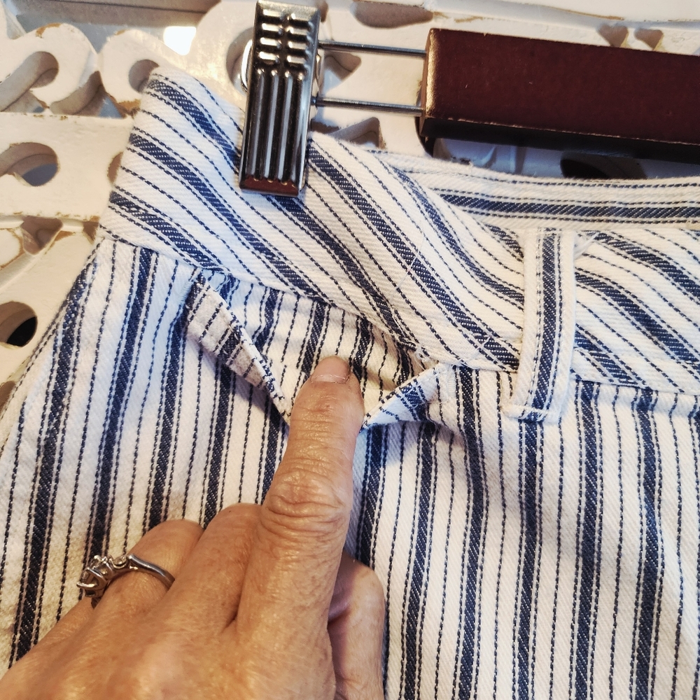 MADEWELL Emmett Wide-Leg Crop Pants in Stripe: Button-Front SZ 27 - Picture 7 of 15